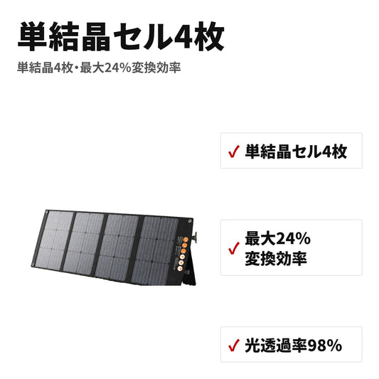 BALDR PIONEER 折りたたみ式ソーラーパネル 120W 単結晶・ETFE採用 IP65防水 RK1006-1 特長