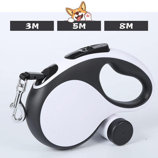 自動伸縮ペットリード ゴミ袋ホルダー付き 3M/5M/8M 中大型犬対応
