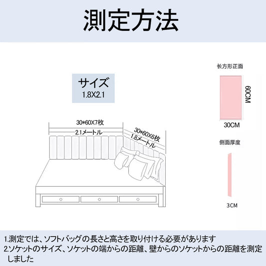 ベビー用 壁クッションマット 衝撃吸収・防音・防カビ PUレザー 30×60×3cm