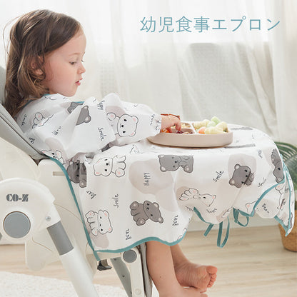 長袖お食事エプロン 食べこぼし対策 撥水加工 ベビー・幼児用