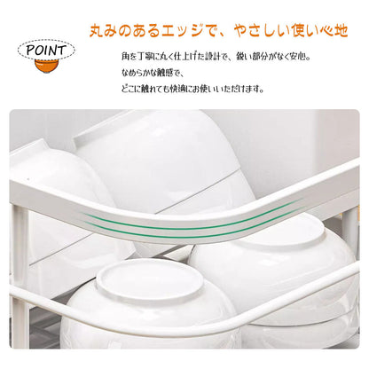 水切りラック 分離式トレイ付き 大容量コンパクト設計 箸筒付き キッチン食器収納