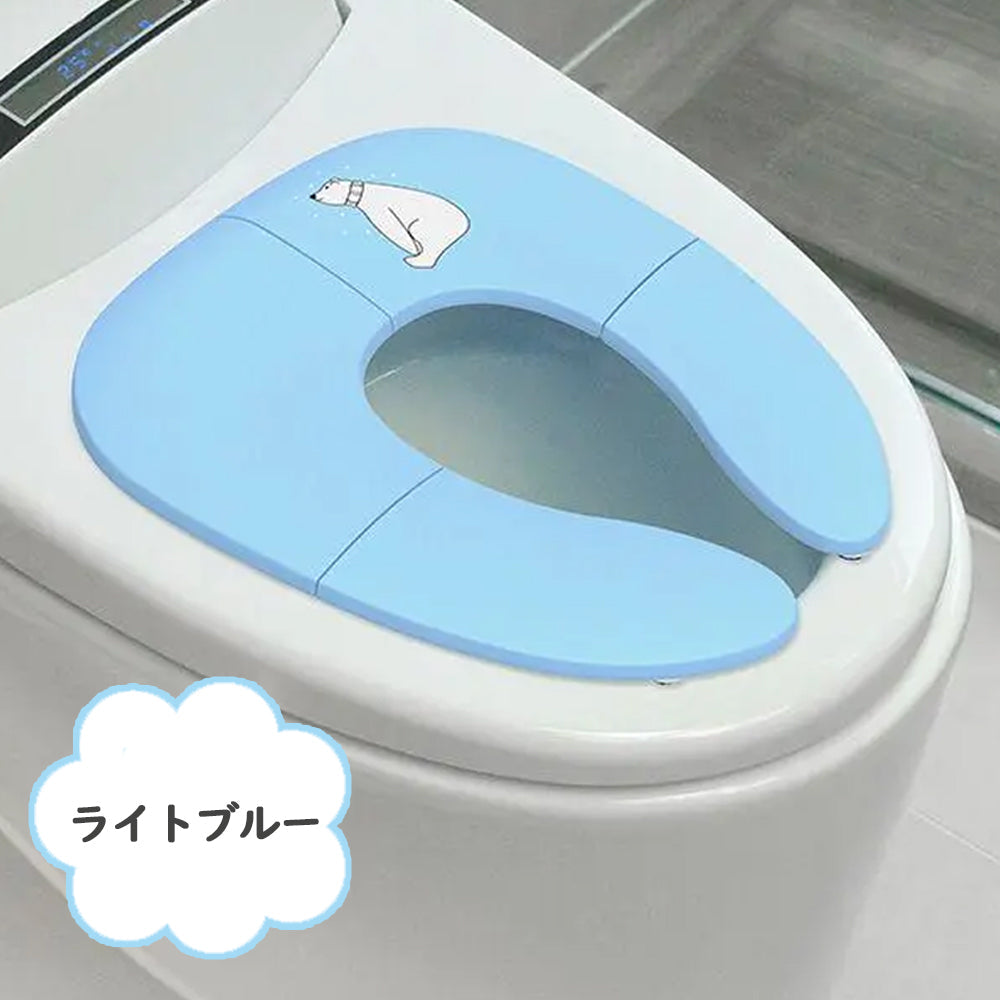 折りたたみ式 携帯補助便座 トイトレに 吸盤固定・丸洗いOK