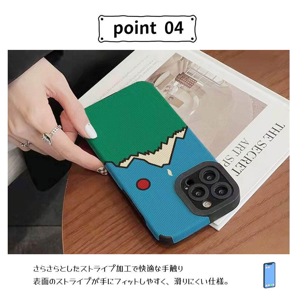 山風景アート柄スマホケース 耐衝撃TPU・カメラ保護 iPhone対応