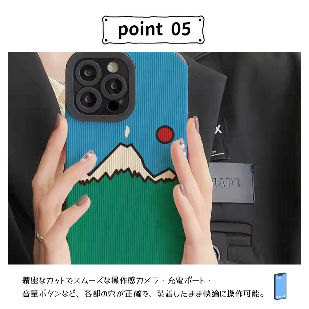 山風景アート柄スマホケース 耐衝撃TPU・カメラ保護 iPhone対応