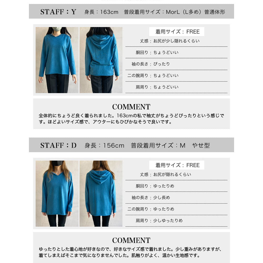 肌触り柔らかいVネックニットセーター ゆるシルエットで重ね着にも着心地抜群 sky1280