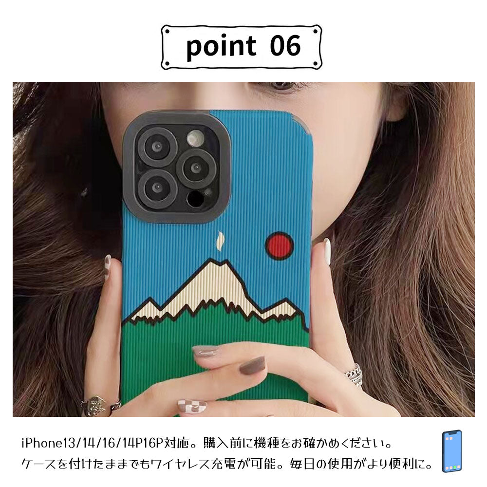 山風景アート柄スマホケース 耐衝撃TPU・カメラ保護 iPhone対応