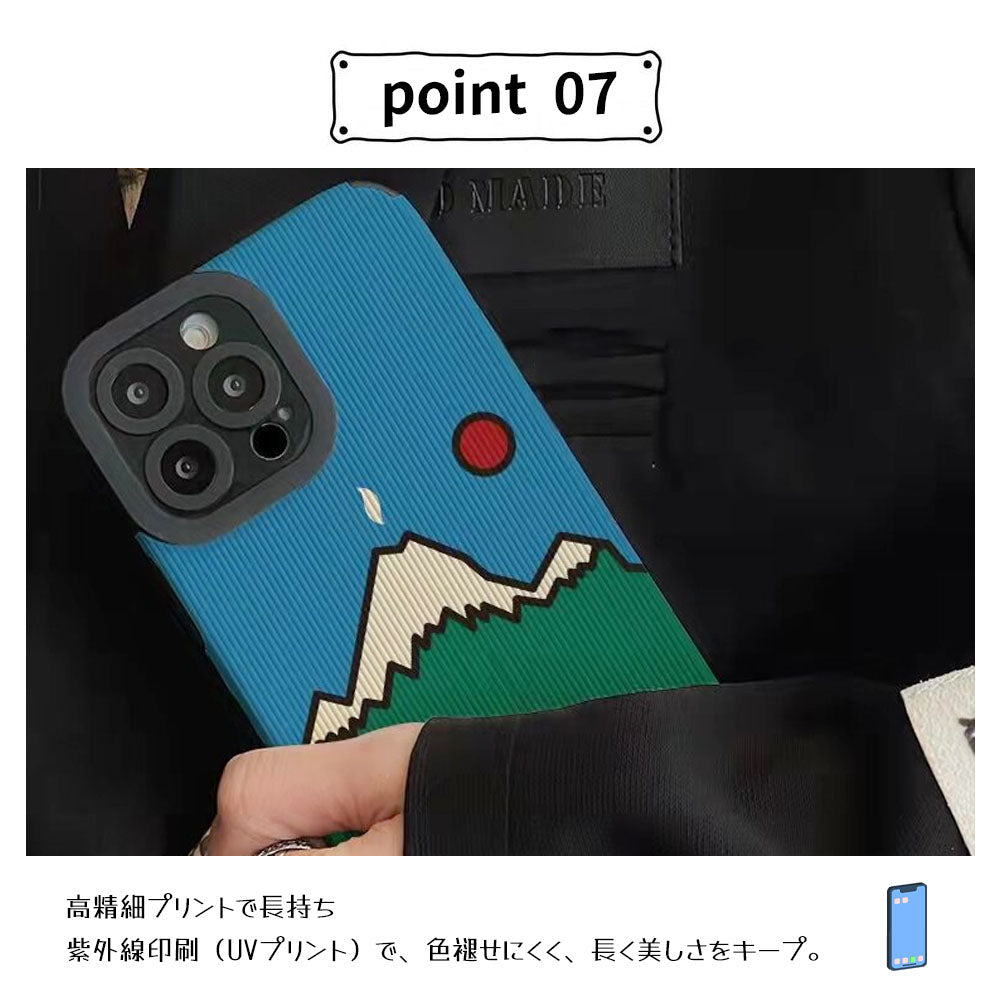 山風景アート柄スマホケース 耐衝撃TPU・カメラ保護 iPhone対応