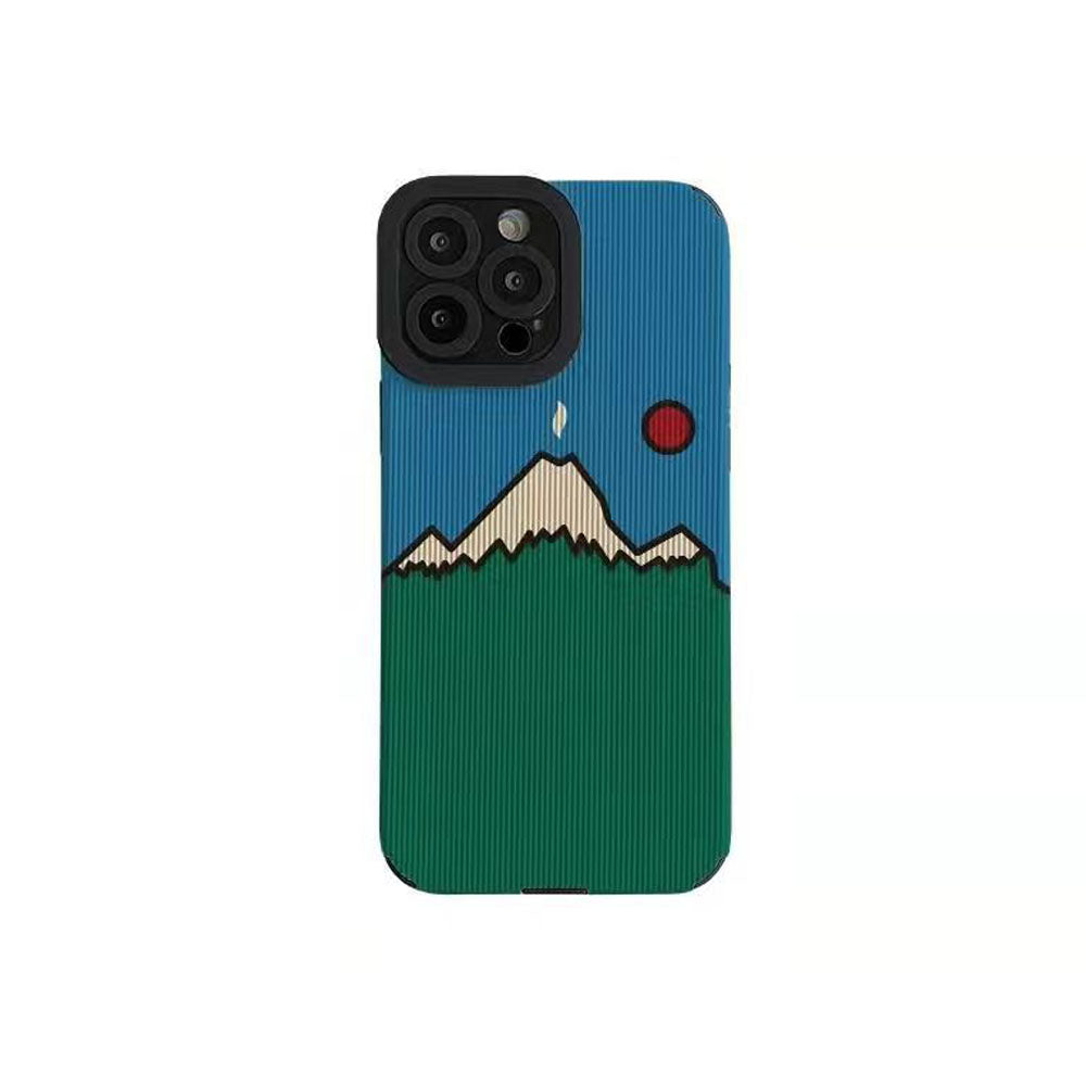 山風景アート柄スマホケース 耐衝撃TPU・カメラ保護 iPhone対応