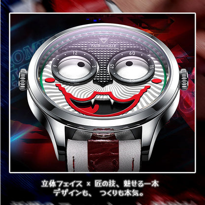 ピエロモチーフ アートウォッチ 耐摩耗・傷つきにくい ユニークな腕時計