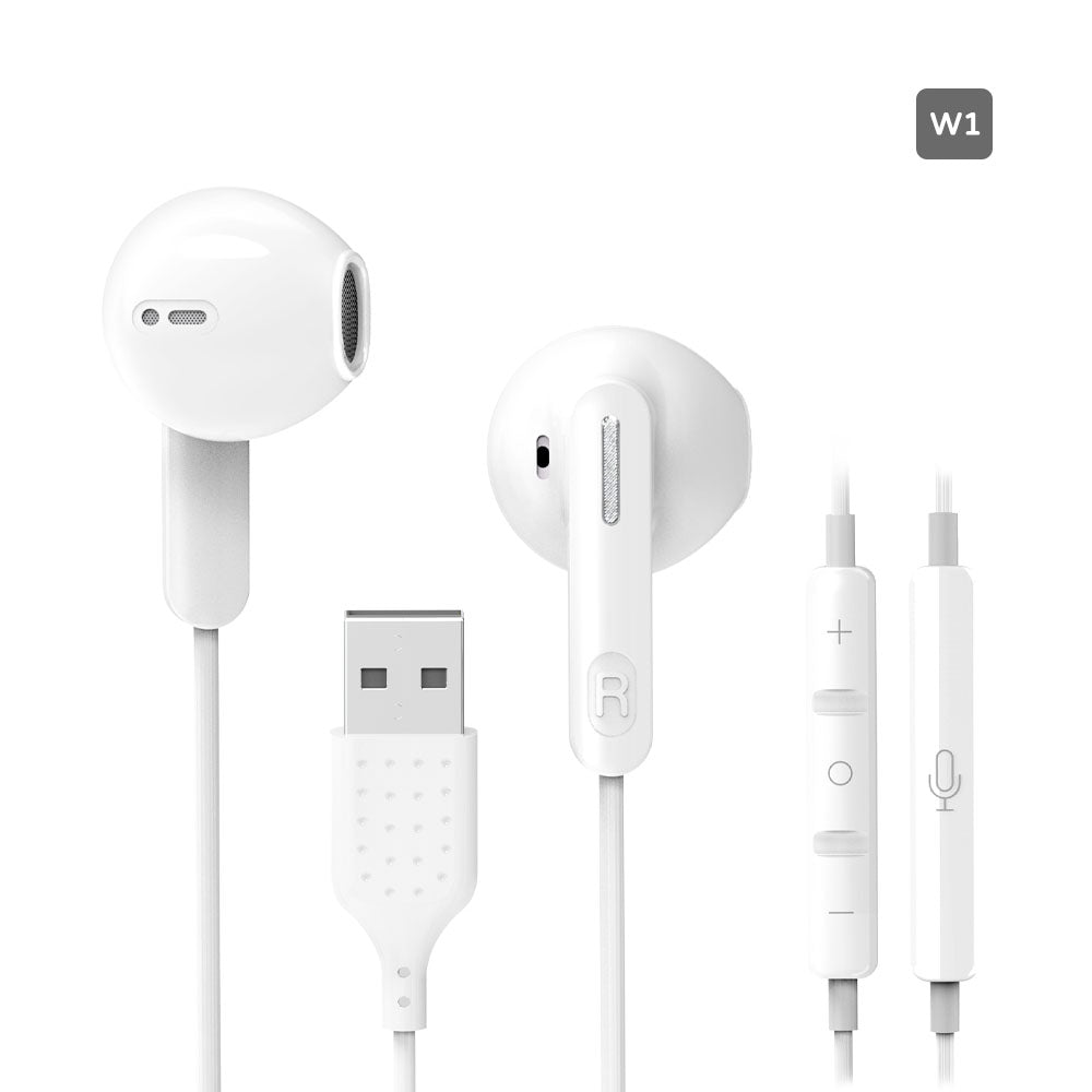 有線イヤホン 高音質 マイク・リモコン付き ノイズ低減 Type-C/USB-A/3.5mm対応 オンライン会議・ゲームにも W135