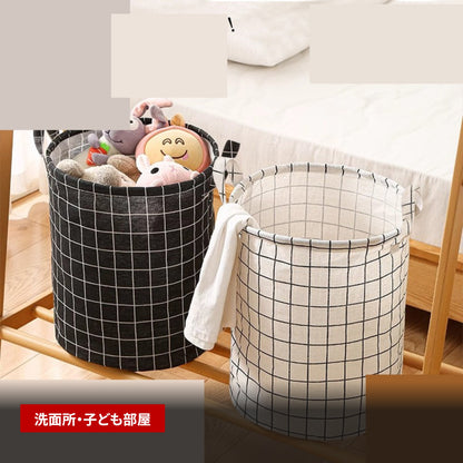 2個セット 折りたたみランドリーバスケット 防水モノトーン 持ち手付き 使用シーン