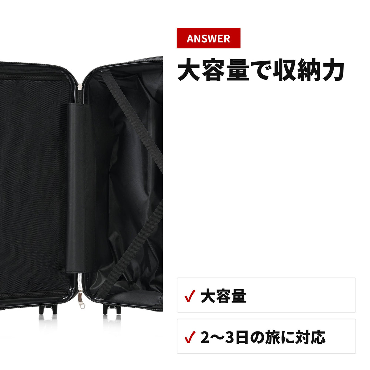 機内持ち込みOK 超軽量ストッパー付きスーツケース Sサイズ TSAロック 収納・使い方