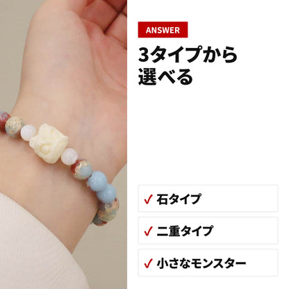 天然石ブレスレット 6mm ストロベリークォーツ（ストロベリークォーツ）WRTA-BR-082-084 ディテール