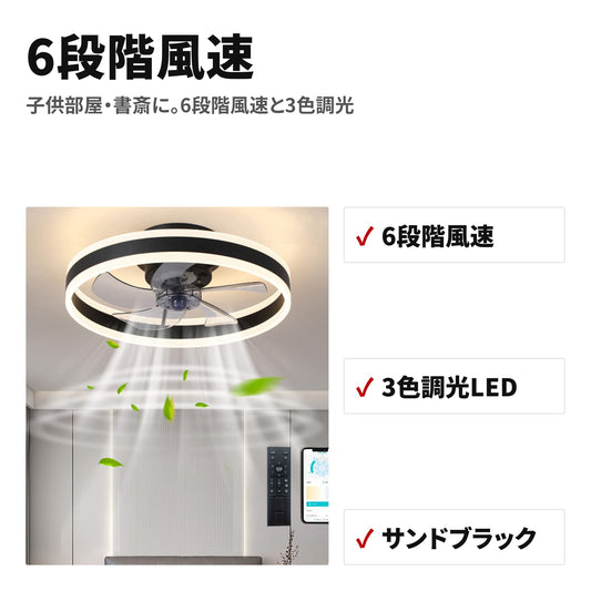 X30 シーリングファンライト LED照明付き 静音リモコン式 50cm ブラック B4-CBFI-SD49 特長