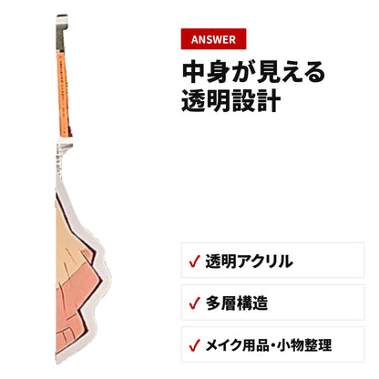 透明アクリル化粧品収納ケース 多層コスメボックス ディテール