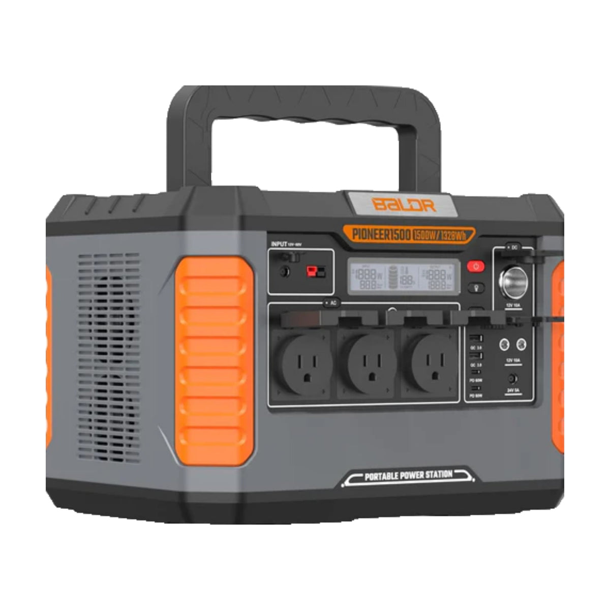 BALDR ポータブル電源 1328Wh / 1500W 大容量蓄電池 停電対策・キャンプ・災害用 PIONEER600 R1003