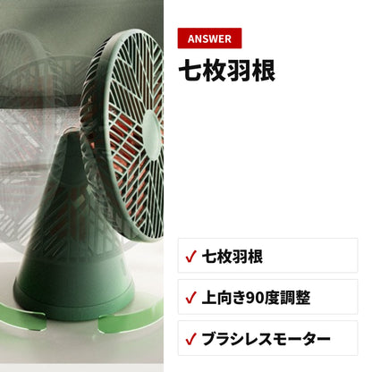 SOTHING デスクトップファン 雨林Pro コンパクトミニ扇風機 充電式 4000mAh グリーン DSHJ-S-2215-JP 収納・使い方
