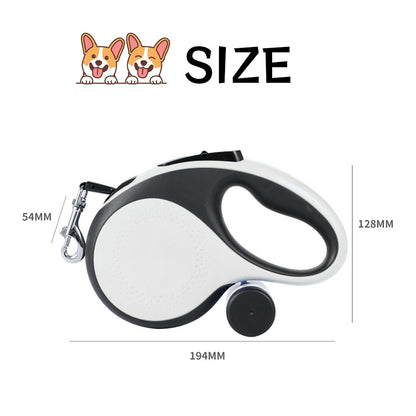 自動伸縮ペットリード ゴミ袋ホルダー付き 3M/5M/8M 中大型犬対応