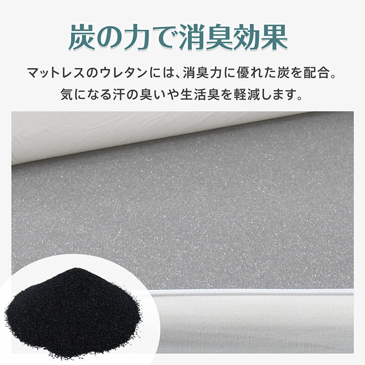 高反発三つ折りマットレス 厚さ10cm 洗えるカバー付き セミシングル