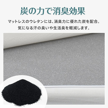 高反発三つ折りマットレス 厚さ10cm 洗えるカバー付き セミシングル