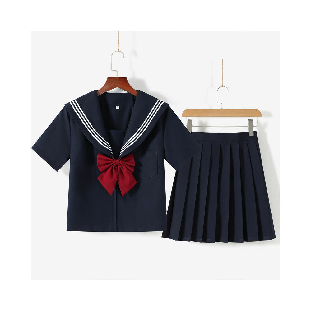 JK制服セット ブルーリボン ブレザー×チェックスカート 長袖・半袖