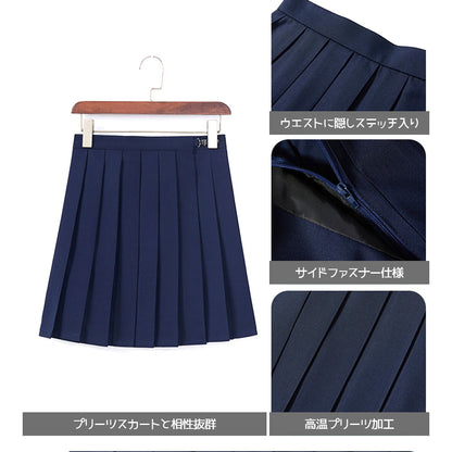 JK制服セット ホワイトリボン×チェックスカート ブレザー風コスプレ衣装