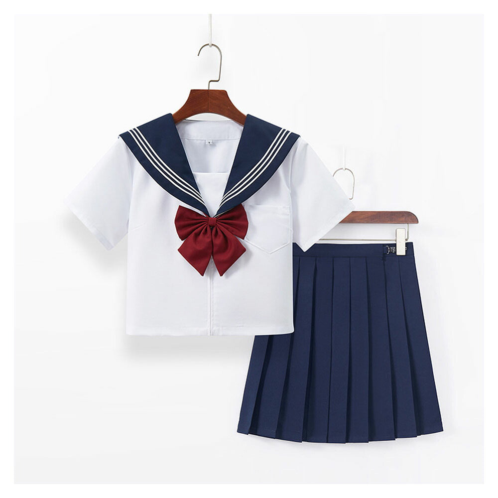 JK制服セット ホワイトリボン×チェックスカート ブレザー風コスプレ衣装