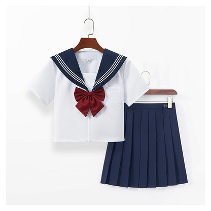 JK制服セット ホワイトリボン×チェックスカート ブレザー風コスプレ衣装