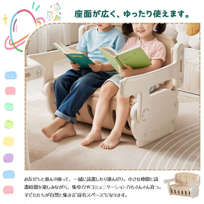 キッズ学習デスク＆収納ラック 丸角安全設計 収納付き