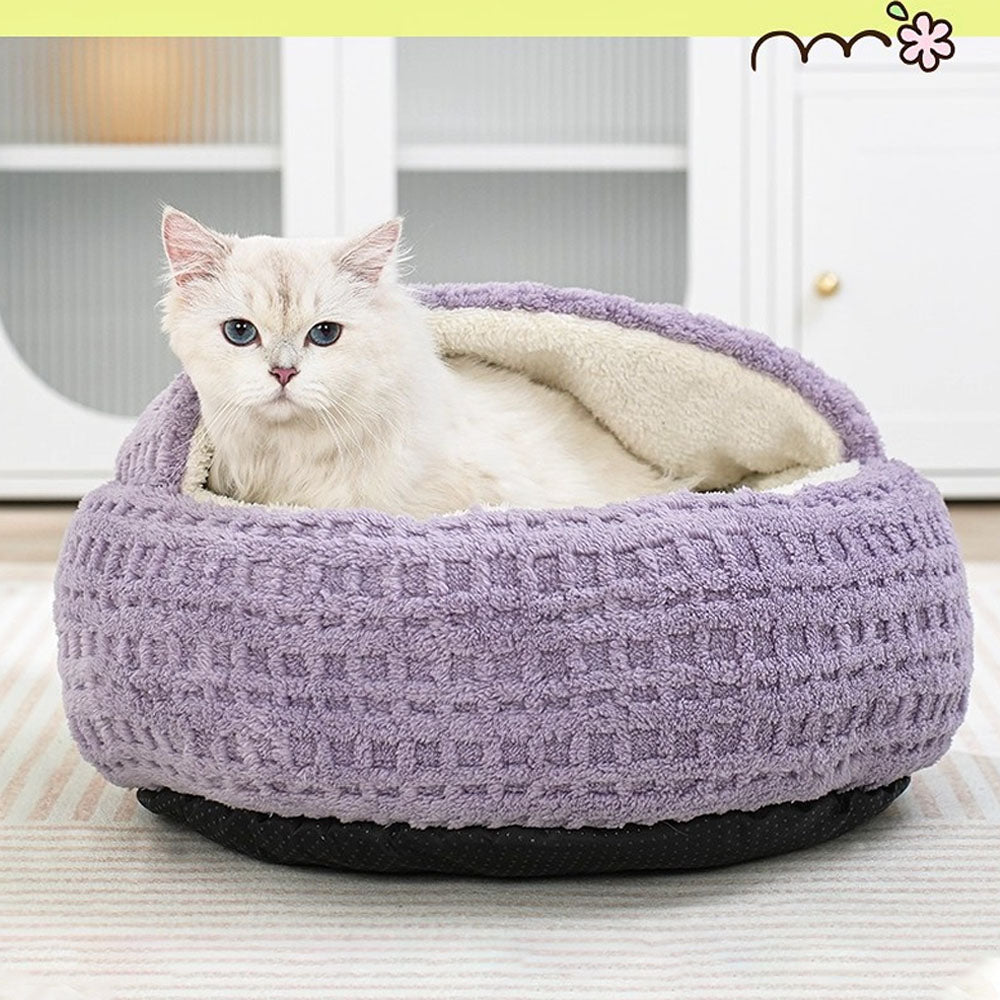 猫用ドーム型ベッド ふんわり半閉鎖型ハウス 滑り止め付き