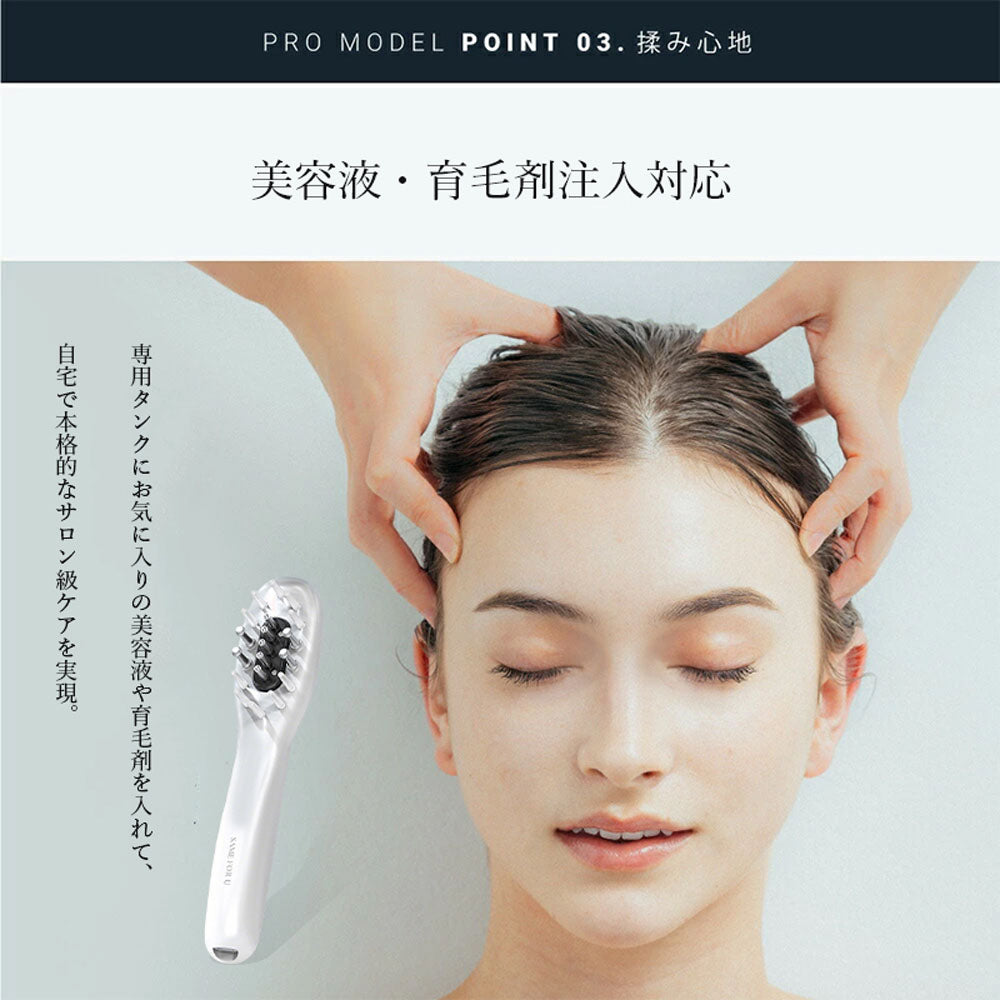 電動頭皮ケアブラシ EMS＋LED搭載 美容液・育毛剤注入対応 防水設計