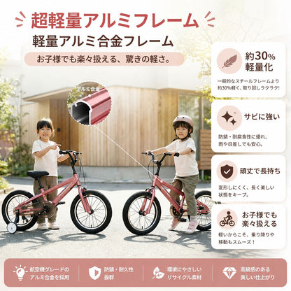 キッズ自転車 14インチ 補助輪付き BMX風デザイン 組立簡単 X0014LV