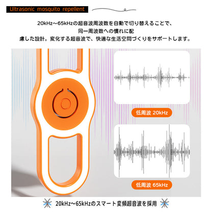 超音波 虫よけ器 2個セット ナイトライト付き 薬剤不使用・無音設計