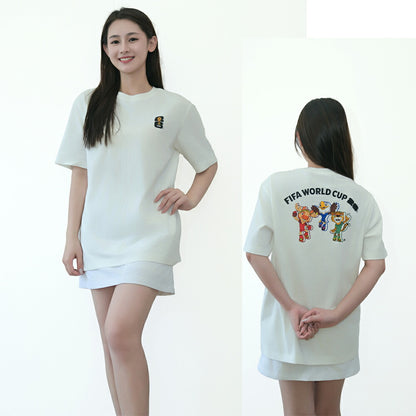 綿100％ 半袖Tシャツ マスコットプリント ゆったりシルエット