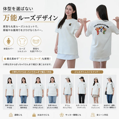 綿100％ 半袖Tシャツ マスコットプリント ゆったりシルエット