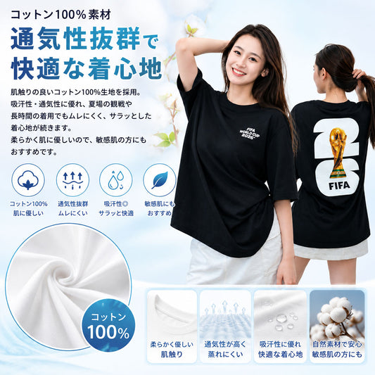 綿100% 半袖Tシャツ ゆったりシルエットで快適着心地 ユニセックスで使えるカジュアルTシャツ