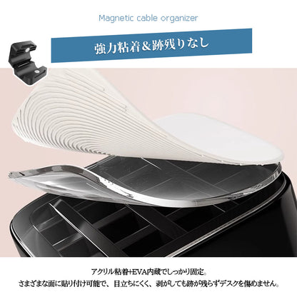 マグネット式ケーブルクリップ 繰り返し使える配線整理ホルダー LXQB