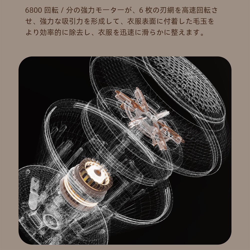 電動毛玉取り機 充電式 Type-C PSE認証済み 安全装置・LEDライト付き DSHJ-S-2002-JP