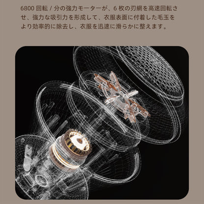 電動毛玉取り機 充電式 Type-C PSE認証済み 安全装置・LEDライト付き DSHJ-S-2002-JP