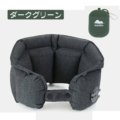 エアーネックピロー 収納ポンプ付き 軽量コンパクト 旅行・オフィス用 airpillow01