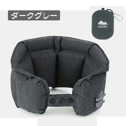 エアーネックピロー 収納ポンプ付き 軽量コンパクト 旅行・オフィス用 airpillow01