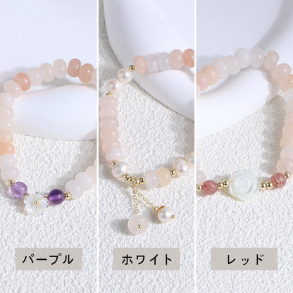 天然石×淡水パール ブレスレット 8mm パワーストーン WRTA-BR-063