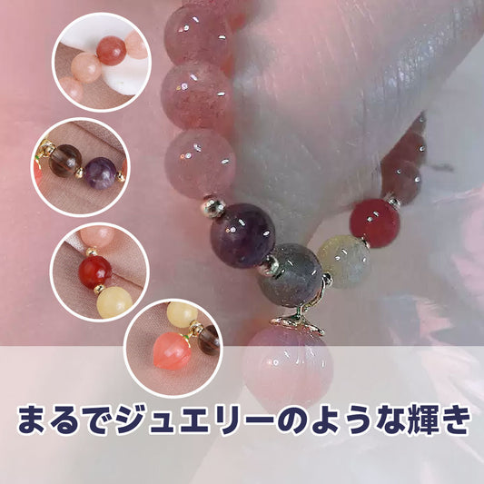 赤瑪瑙ストロベリークォーツ 8mm 天然石ブレスレット 開運パワーストーン TA-BR-044